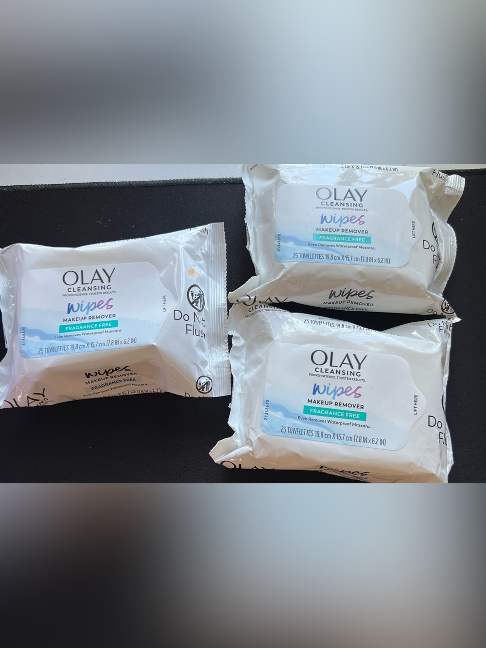 Olay Fragrance Free Makeup Removing Facial Wipes Non Greasy Formula x 3 Packs